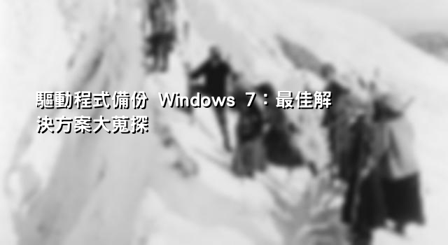 驅動程式備份 Windows 7：最佳解決方案大蒐探