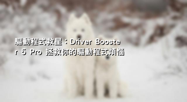 驅動程式救星：Driver Booster 5 Pro 拯救你的驅動程式煩惱