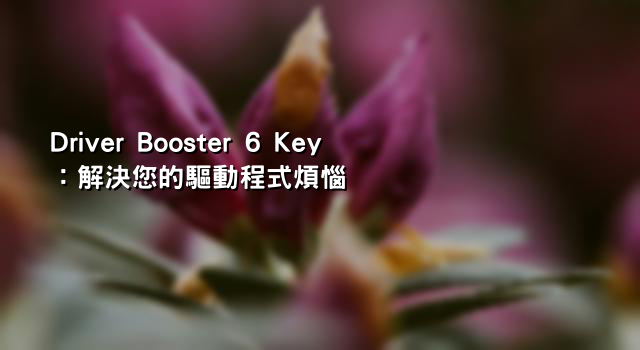 Driver Booster 6 Key：解決您的驅動程式煩惱