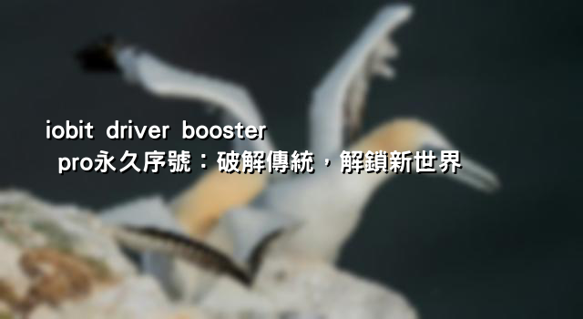 iobit driver booster pro永久序號：破解傳統，解鎖新世界