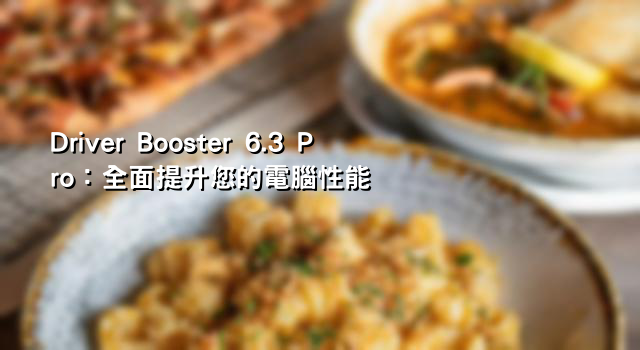 Driver Booster 6.3 Pro：全面提升您的電腦性能