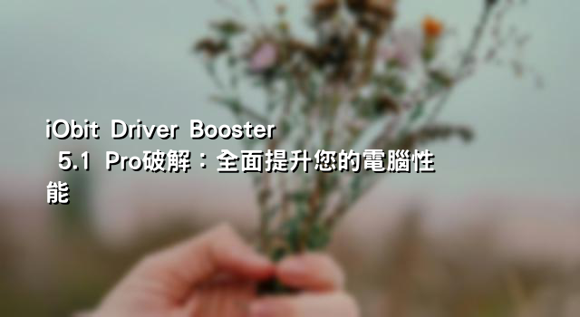 iObit Driver Booster 5.1 Pro破解：全面提升您的電腦性能