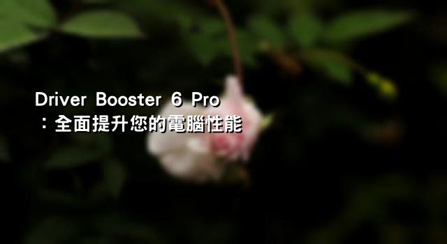 Driver Booster 6 Pro：全面提升您的電腦性能