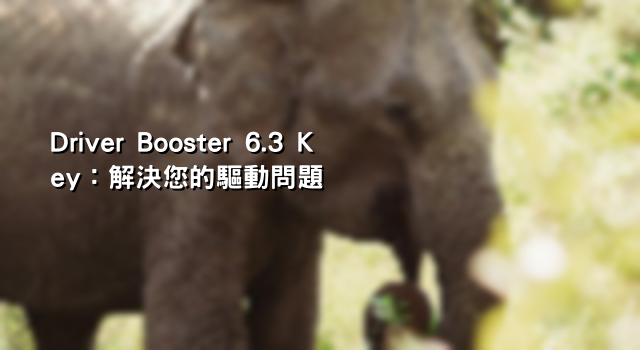 Driver Booster 6.3 Key：解決您的驅動問題