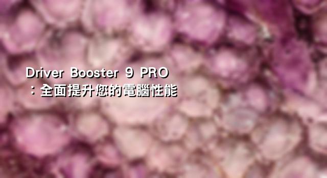 Driver Booster 9 PRO：全面提升您的電腦性能